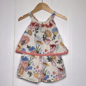 TOMMY BAHAMA VGUC Colorful Ocean Fish Theme Tassel Romper